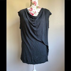 Elle tahari dark grey blouse